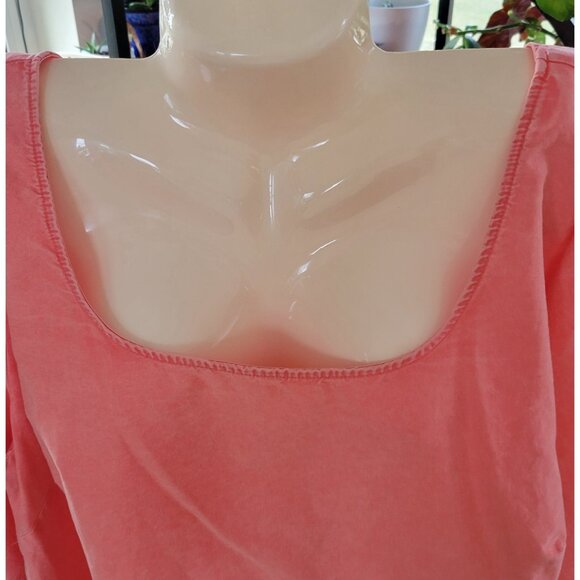 NEW Ava & Viv 4X Plus Coral Pullover Blouse puff Sleeve flowy Cotton NWT - Picture 6 of 9